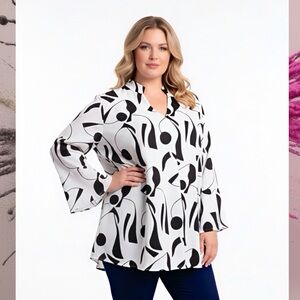 Stylish Black and White Women's Top